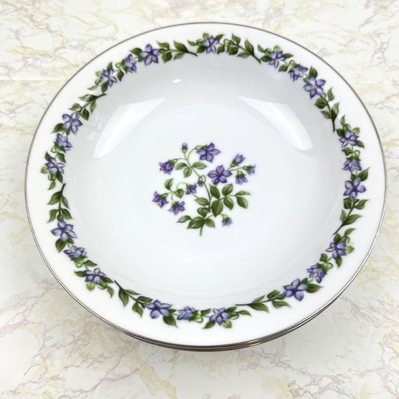 Vintage Jyoto Fine China Japan 4 Soup Bowls Glendale Pattern Violet 7 3/4” - Picture 1 of 12